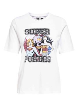 T-Shirt Only Justice League Bianco per Donna