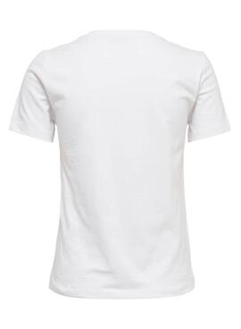 T-Shirt Only Faye Life Bianco Per Donna