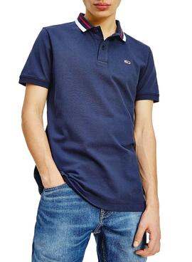Polo Tommy Jeans Classics Tipped Blu Navy Uomo