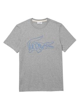 T-Shirt Lacoste Logo oversize Grigio per Uomo