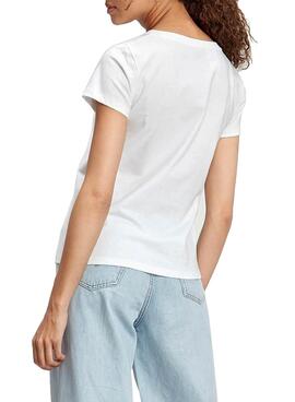 T-Shirt Levis Perfect V Neck Bianco per Donna