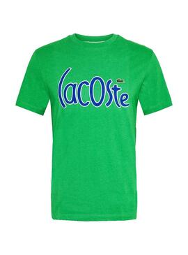 T-Shirt Lacoste Logo Oversize Verde per Uomo