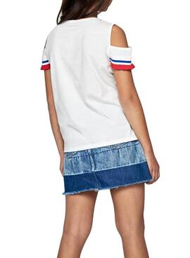 T-Shirt Pepe Jeans Kim Bianco per Bambina