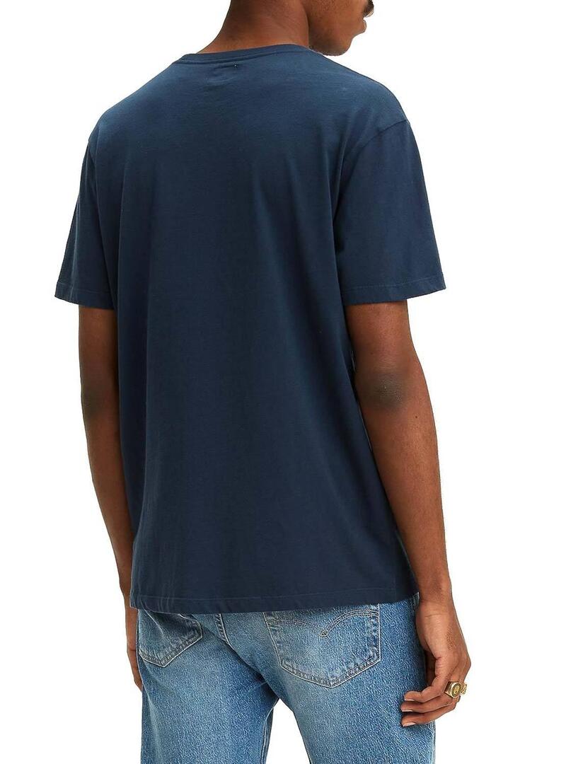 T-Shirt Levis Basica Blu Navy per Uomo