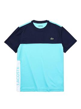 T-Shirt Lacoste Train Blu per Uomo