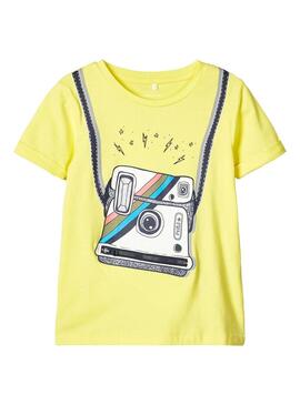 T-Shirt Name It Fakko Giallo per Bambino