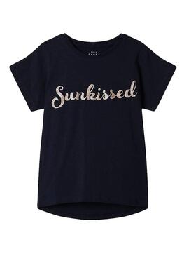 T-Shirt Name It Valissa Blu Navy per Bambina