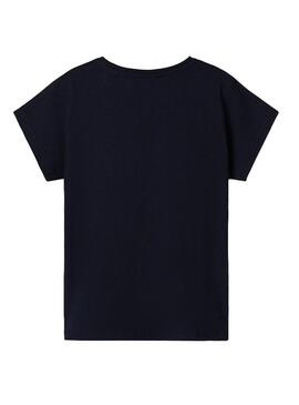 T-Shirt Name It Valissa Blu Navy per Bambina