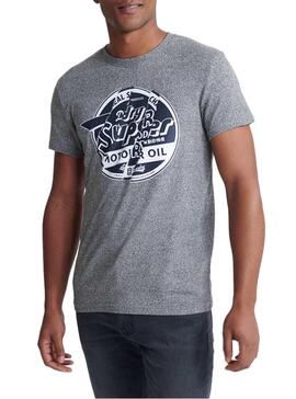 T-Shirt Superdry Brand Language Grigio Uomo