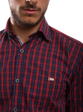 Camicia Klout Quadri Rosso y Blu per Uomo