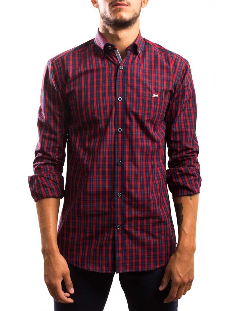 Camicia Klout Quadri Rosso y Blu per Uomo