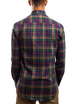 camicia a quadri verde