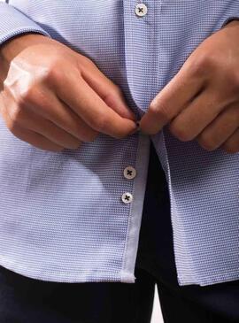 Camicia Klout Geometric Slim Blu per Uomo
