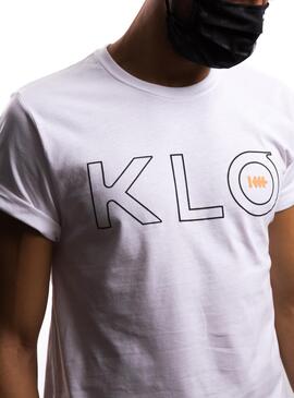 T-Shirt Klout Klo Bianco per Uomo