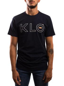 T-Shirt Klout Klo Blu Navy per Uomo