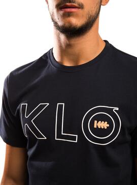 T-Shirt Klout Klo Blu Navy per Uomo