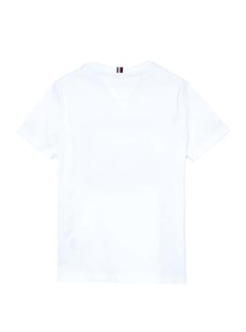 T-Shirt Tommy Hilfiger Sticker Bianco per Bambino
