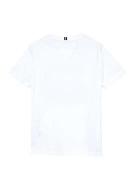 T-Shirt Tommy Hilfiger Sticker Bianco per Bambino