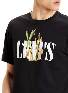 T-Shirt Levis 90S Serif Cactus Nero Uomo