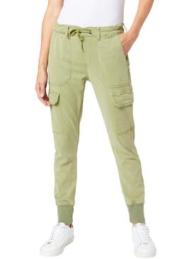 Pantaloni Pepe Jeans Crusade Verde per Donna