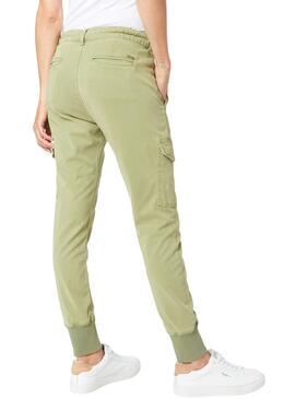 Pantaloni Pepe Jeans Crusade Verde per Donna