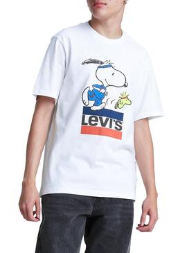 T-Shirt Levis Logo Snoopy Bianco Rilassato Uomo