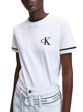 T-Shirt Calvin Klein ricamo ribaltamento Donna