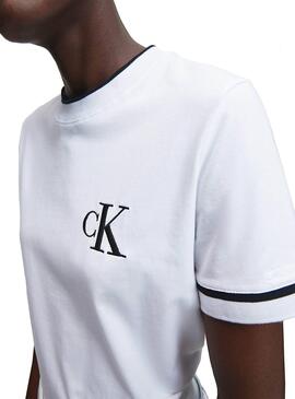 T-Shirt Calvin Klein ricamo ribaltamento Donna