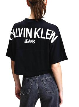 T-Shirt Clavin klein Jeans Logo posteriore Nero Donna