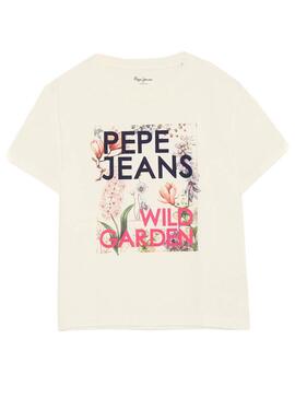 T-Shirt Pepe Jeans Addison Bianco per Donna