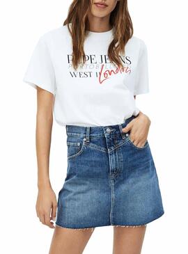 T-Shirt Pepe Jeans Anette Bianco per Donna
