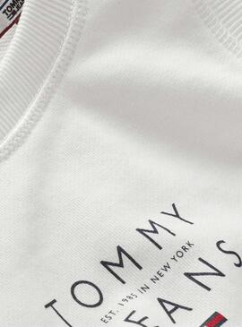 Top Tommy Jeans Logo Bianco per Donna