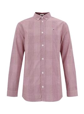 Camicia Tommy Jeans Gingham Rosso per Uomo