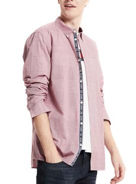 Camicia Tommy Jeans Gingham Rosso per Uomo