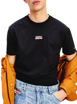T-Shirt Tommy Jeans Small logo Nero per Uomo
