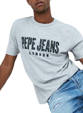 T-Shirt Pepe Jeans Salvador Grigio per Uomo