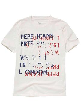 T-Shirt Pepe Jeans Harold Bianco per Uomo