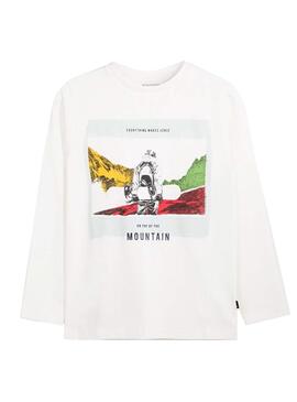 T-Shirt Mayoral Mountain Bianco per Bambino