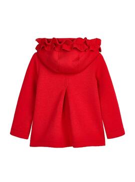 Giacca Peluche Mayoral Increspature Rosso per Bambina