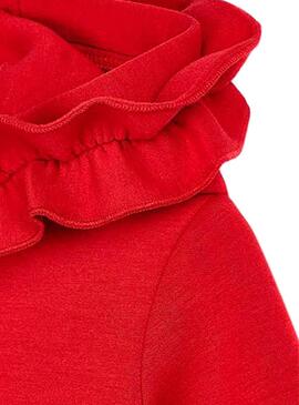 Giacca Peluche Mayoral Increspature Rosso per Bambina