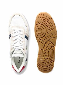 Sneaker Lacoste T-Clip Piel Tricolor Uomo