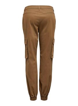 Pantalon Only Madea Cargo Tostado per Donna