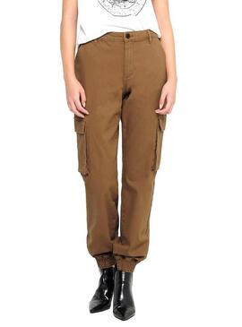 Pantalon Only Madea Cargo Tostado per Donna