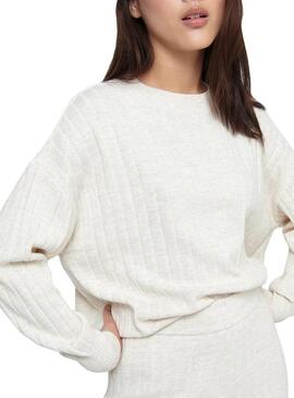 Pullover Only Tessa Beige Testurizzato per Donna