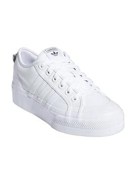 Sneaker Adidas Nizza Platform Bianco per Donna