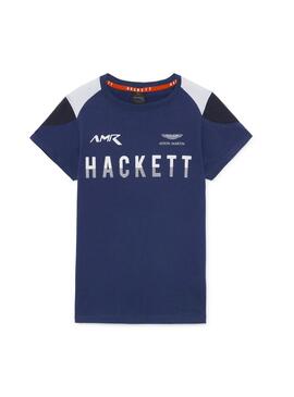 T-Shirt Hackett AMR Blu per Uomo