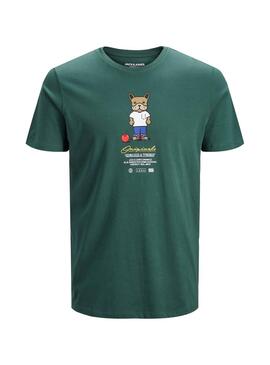 T-Shirt Jack & Jones Dog Verde per Uomo