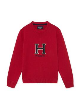 Pullover Hackett H Logo Rosso per Bambino