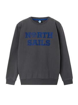 Felpa North Sails Brand Grigio per Uomo