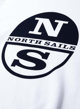 Felpa North Sails Round Neck Bianco per Uomo